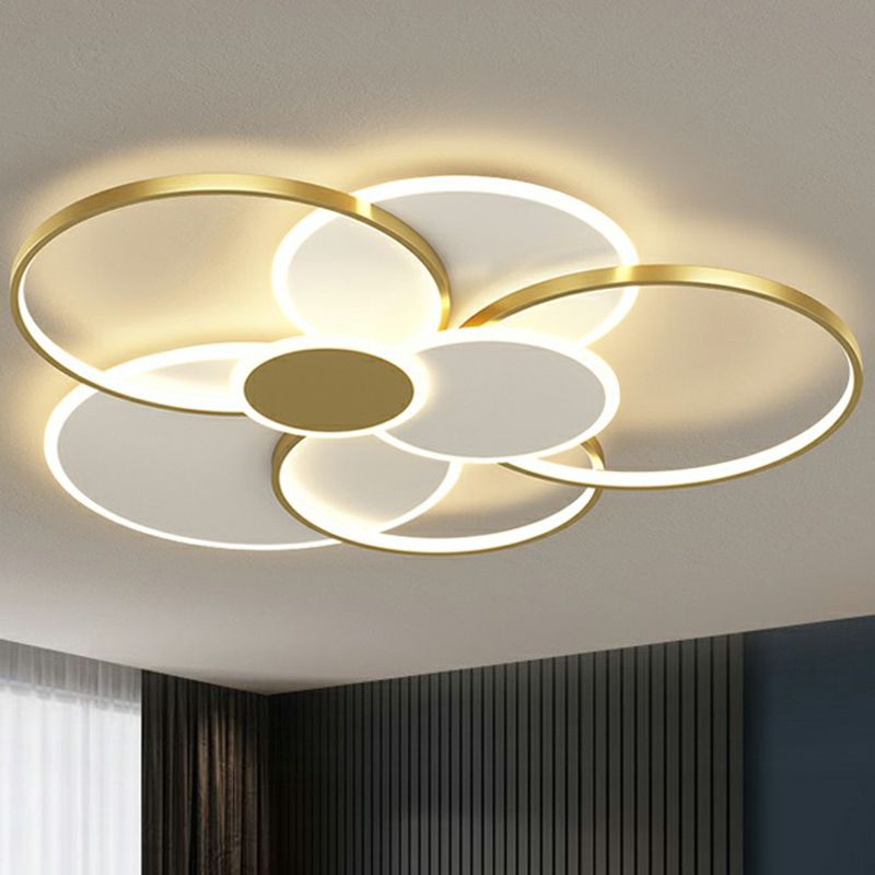 Lampada da soffitto a LED minimalista con montaggio a incasso con struttura in metallo per soggiorno