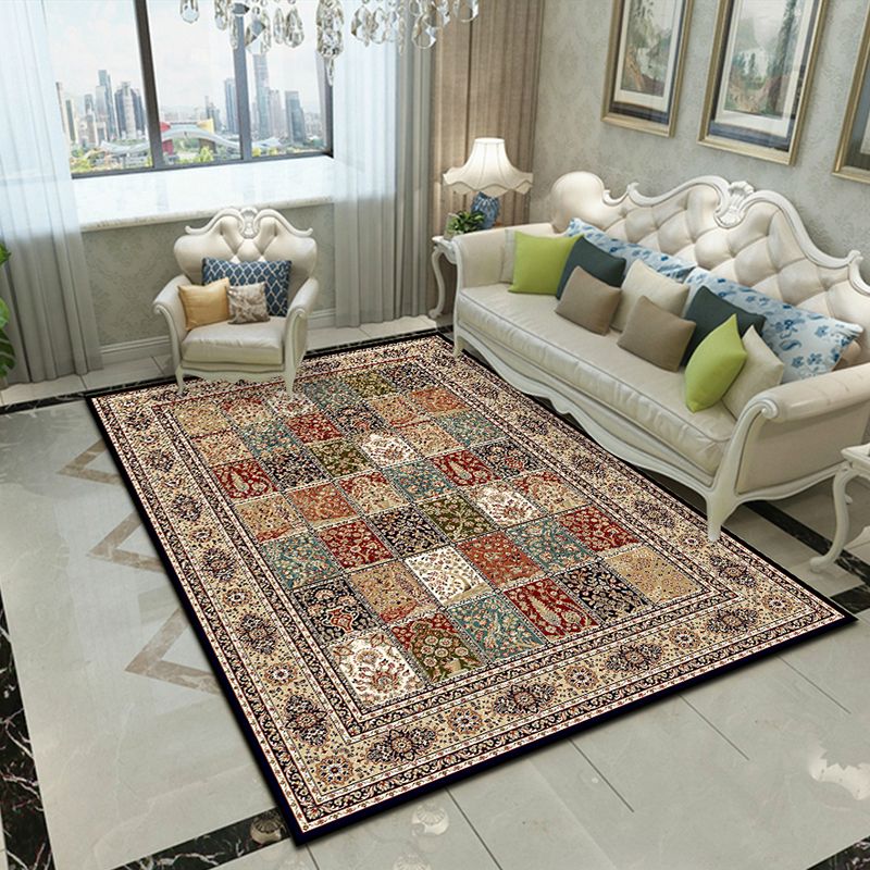 Yellow Modern Rug Blended Graphic Rug Non-Slip Backing Rug for Living Room