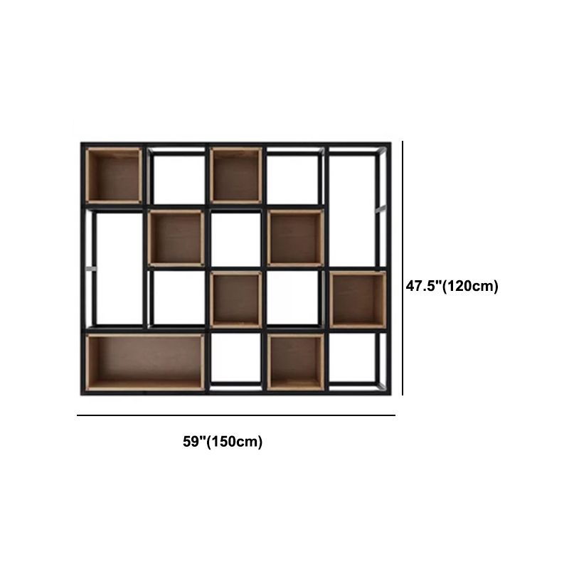 Industrial Style Bookcase Wall Mounted Bookshelf for Office and Study Room
