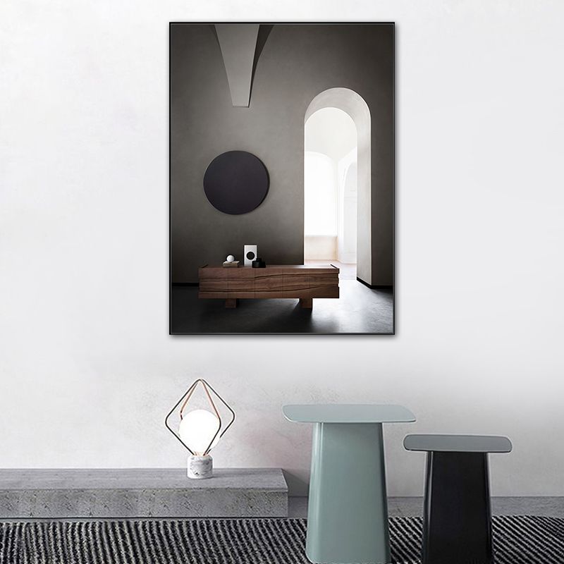 Arched Door Painting Pastel Color Canvas Wall Decor Textured, Multiple Sizes Options