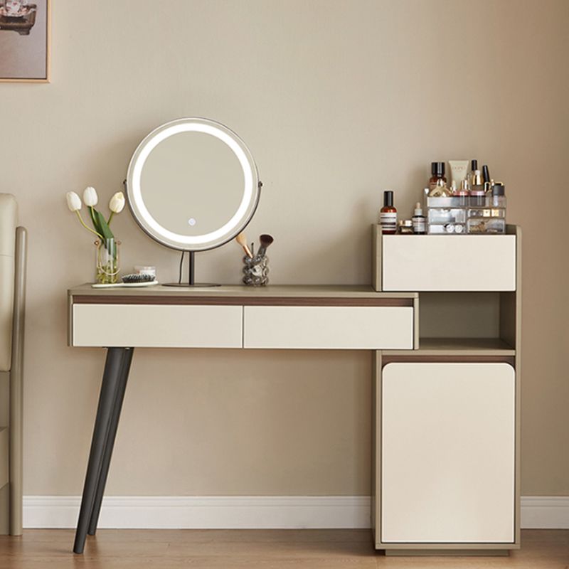 Contemporary With Drawer Wood Lighted Mirror Bedroom Dressing Table