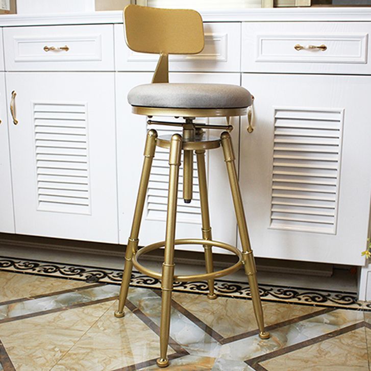 Nordic Armless Counter Stool Iron Bar Stool with Seat and Pedal