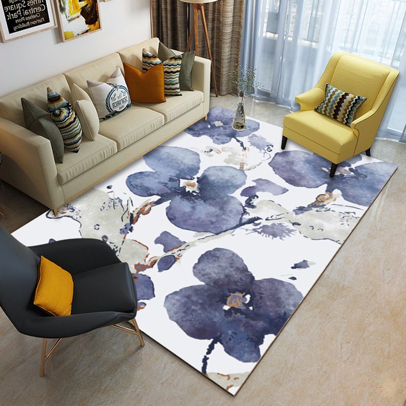 Multi Color Geometrical Rug Synthetics Contemporary Area Carpet Pet Friendly Non-Slip Backing Washable Rug for Living Room
