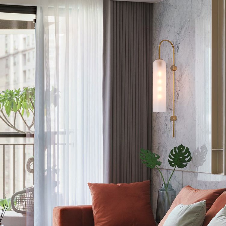 Contemporary Tubular Wall Lights 1 Bulb Living Room Sconce Light Fixture