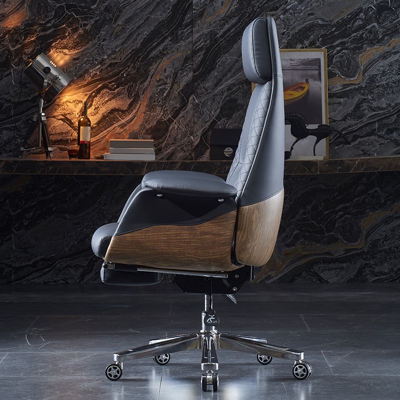 High Back Executive Swivel Office Chair Chrome Metal Frame Modern Ergonomic Task Chair