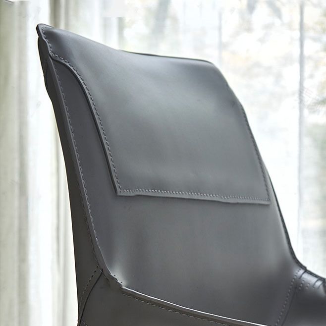 Silla de comedor de cuero moderna para interiores y exteriores, silla con respaldo sólido sin brazos