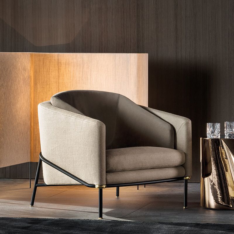 29.52" Wide Barrel Chair Arms Included Barrel Accent Chair with Basic Four Leg