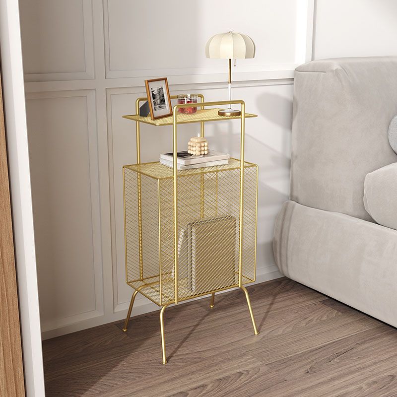 27.5"H Contemporary Style Bookcase Metal Open Back Bookshelf for Home