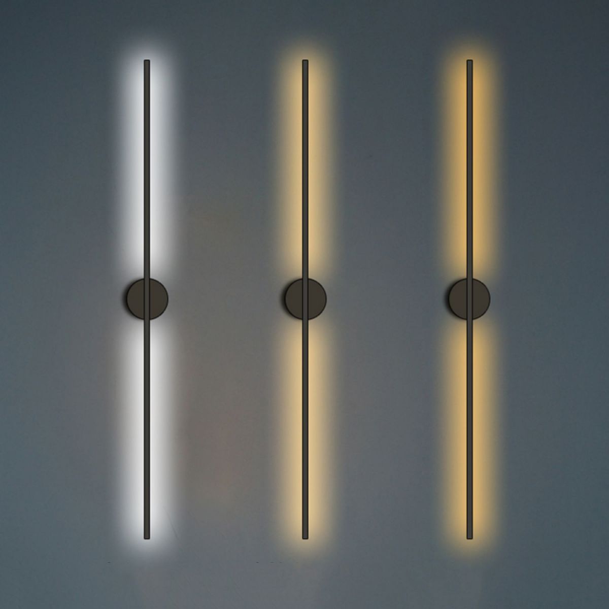 Metal Linear Shape Wall Light Modern 2 Lights Wall Mount Fixture