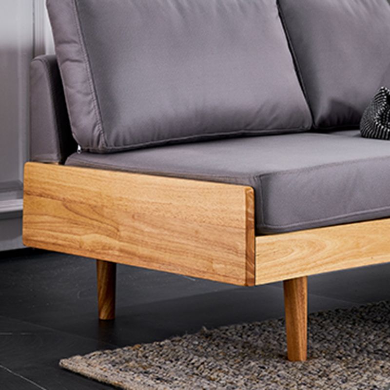 Contemporary Slipcovered Faux Leather Sofa Armless Sofa with Loose Back