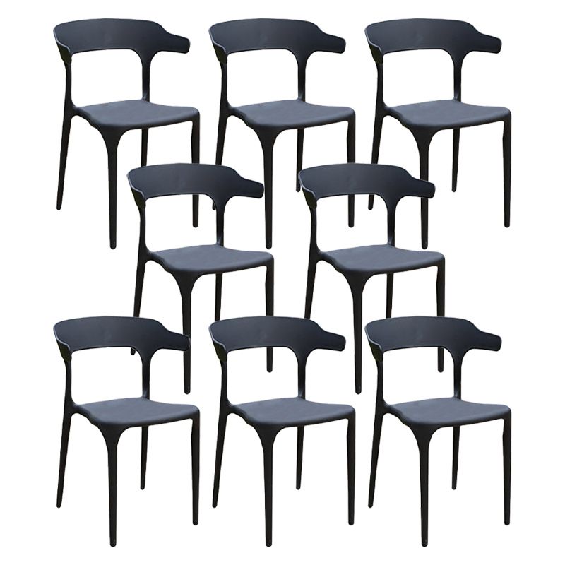 19" Wide Contemporary Side Chair Plastic Open Back Patio Dining Chair