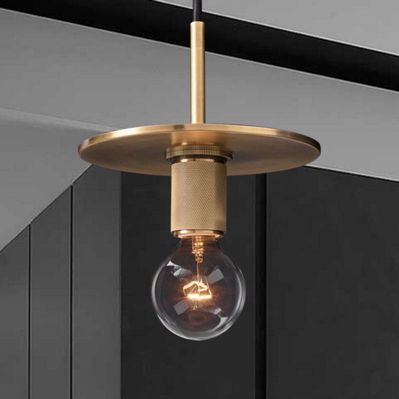 Black/Brass/Chrome Globe Hanging Light Traditional Metal 1 Head Ceiling Suspension Lamp for Living Room