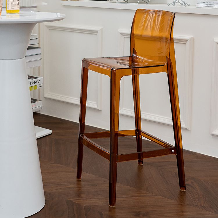 Modern Armless Backrest Counter Stool Acrylic Cashier Bar Stool with Pedal