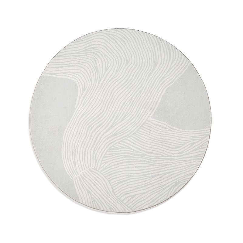 Modern Stripe Pattern Rug Grey Polyester Area Rug Non-Slip Backing Area Carpet for Home Decor