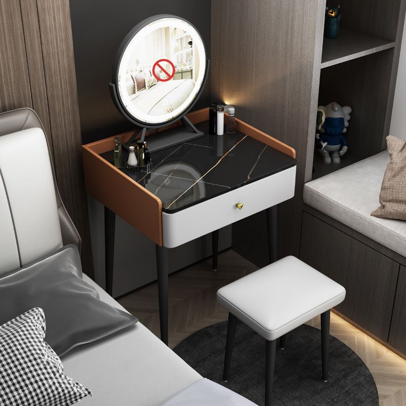 17.32" Wide Vanity Set Contemporary Dressing Table with Drawer