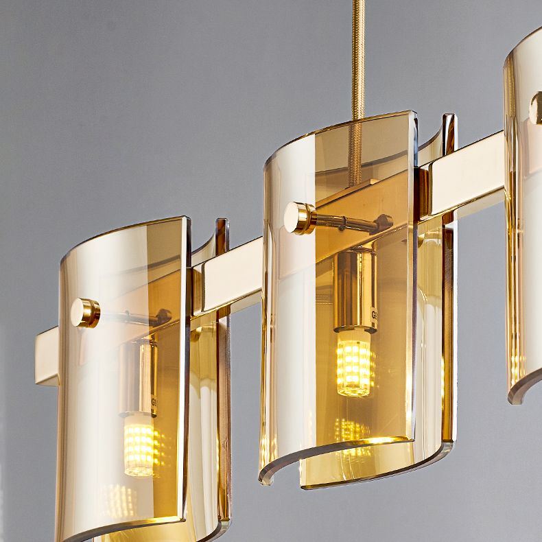 Post Modern Style Tile-shaped Glass Island Light Art Decorative Island Pendant Lamp for Kitchen Bar