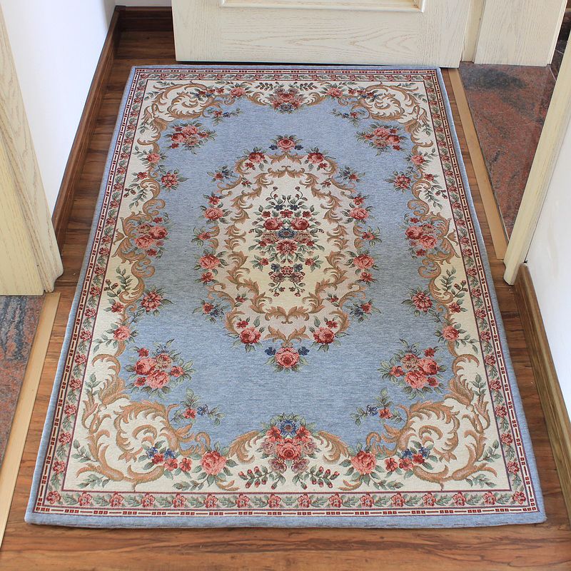 Classy Jacquard Rug Multi Colored Retro Carpet Polypropylene Stain Resistant Non-Slip Backing Washable Rug for Door