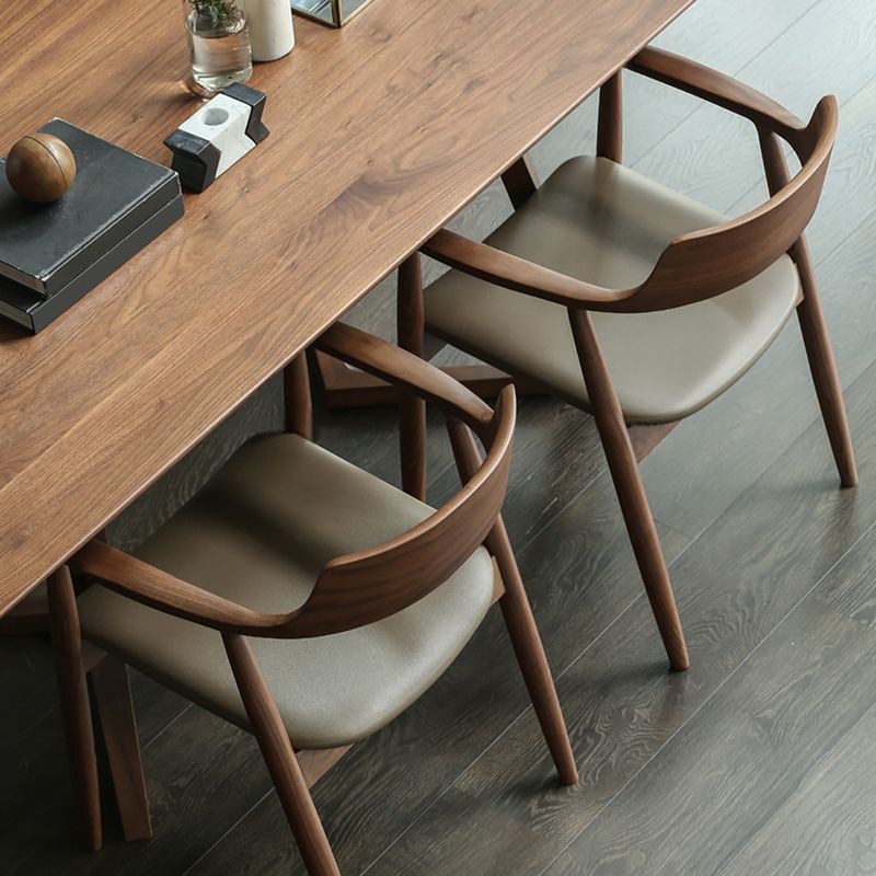 Contemporary Dining Chair 23'' Wide Open Side Chair with 4 Wood Legs for Home Use