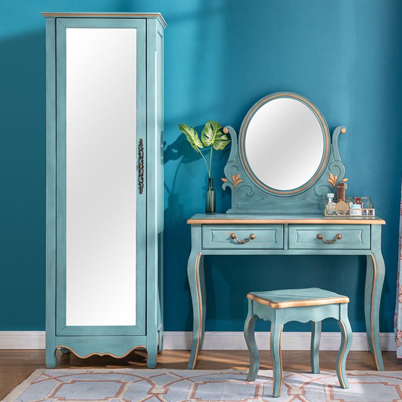 Victorian Make-up Vanity with Drawer and Mirror, Solid Wood Vanity Dressing Table