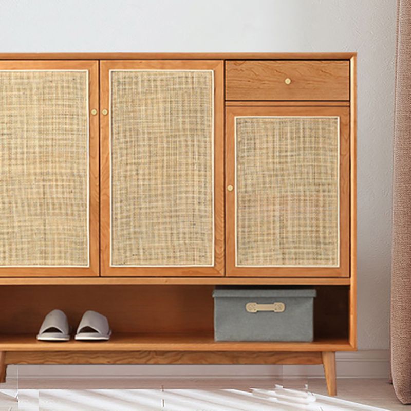 Contemporary Cabinet Pine Rectangle 1 - Drawer with Doors Knobs Accent Cabinet