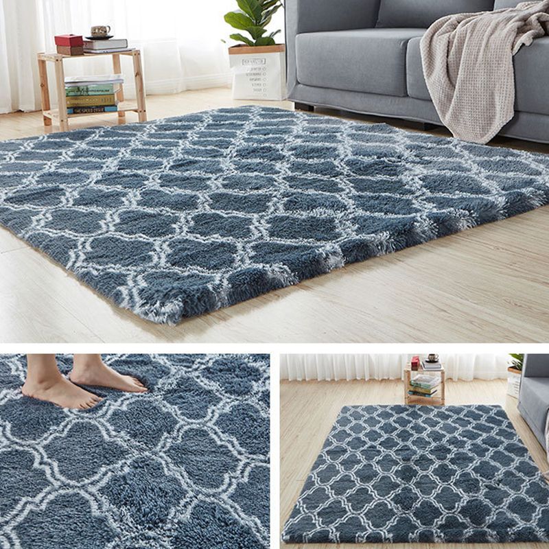 Comfortabele trellis print tapijt tapijt multolor eigentijds tapijt faux wol machine wasbaar anti-slip achterste huisdiervriendelijk kleed voor kamer