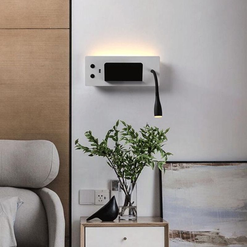 Moderner Stil Geometrischer Wandmontagelampe Metall 2 Lichter Lesen Wandlampe