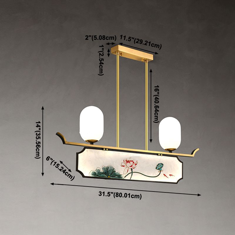 Accesorios de iluminación de la isla de cilindro modernos iluminación de vidrio