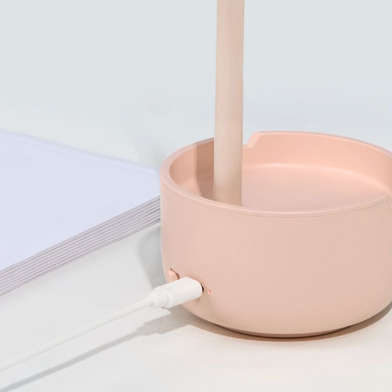 Plastic Bowl Shade Study Lamp Macaron Style Adjustable LED Night Table Light