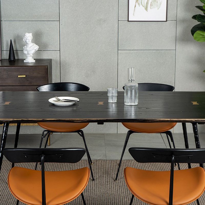 Dining Room Dinner Kitchen Table Black Frame Solid Wood Dining Table