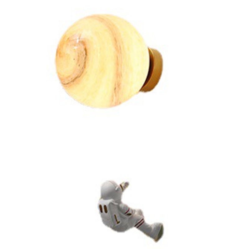 Modern Style Wall Mount Light 1-Light LED Wall Sconce Light with Glass Shade for Bedside