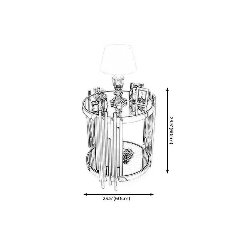 Marble/glass Round Coffee Table with Three Legs for Living Room