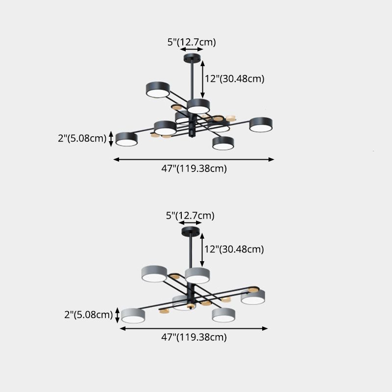 Nordic Starburst Chandelier Lighting Fixture Metal Living Room LED Ceiling Chandelier