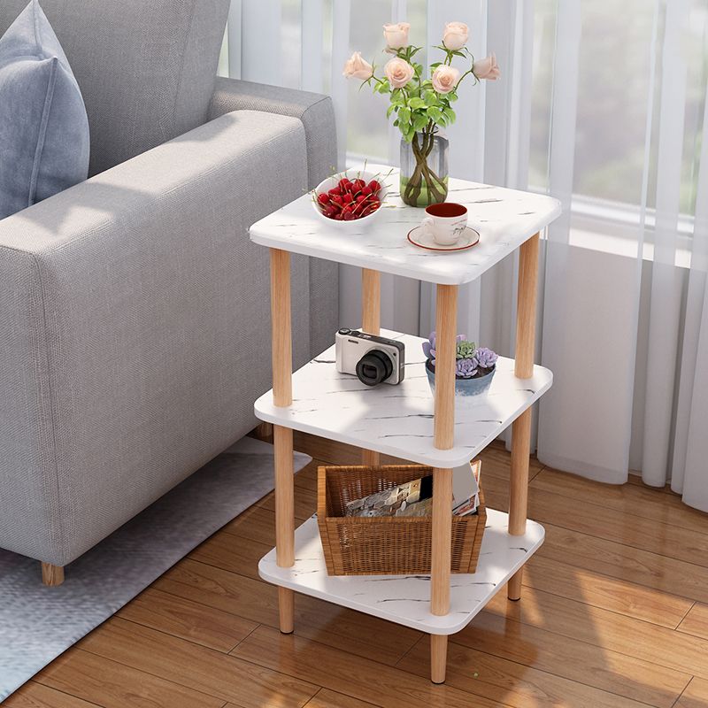 Engineered Wood 4 Legs End Table 2/3-tier Side Table for Living Room