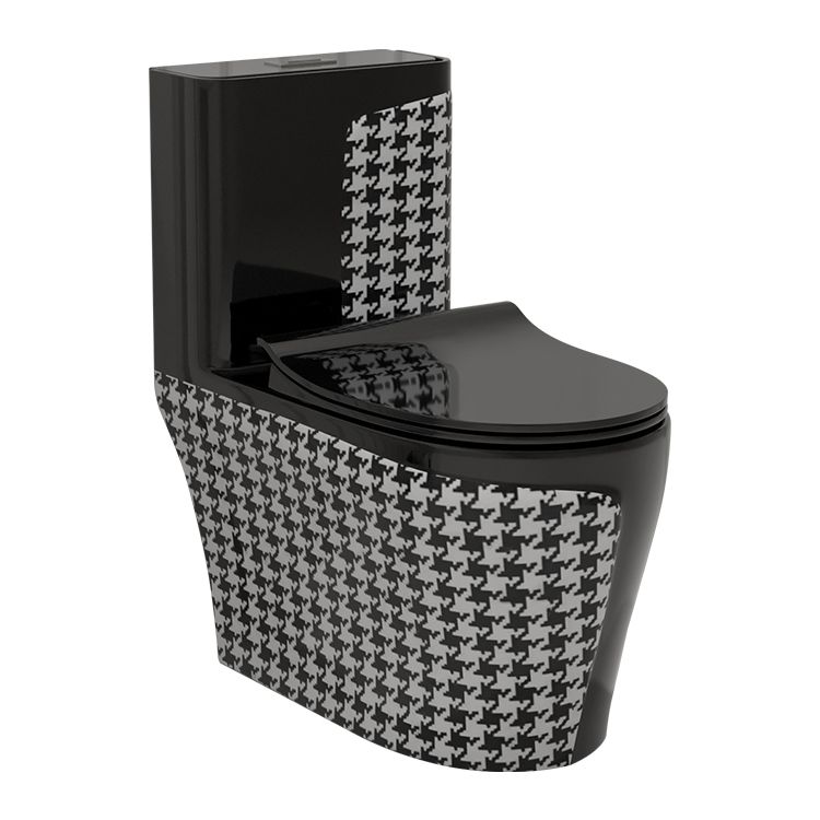 Floor Mount Flush Toilet Traditional Skirted One-Piece Toilet with Slow Close Seat