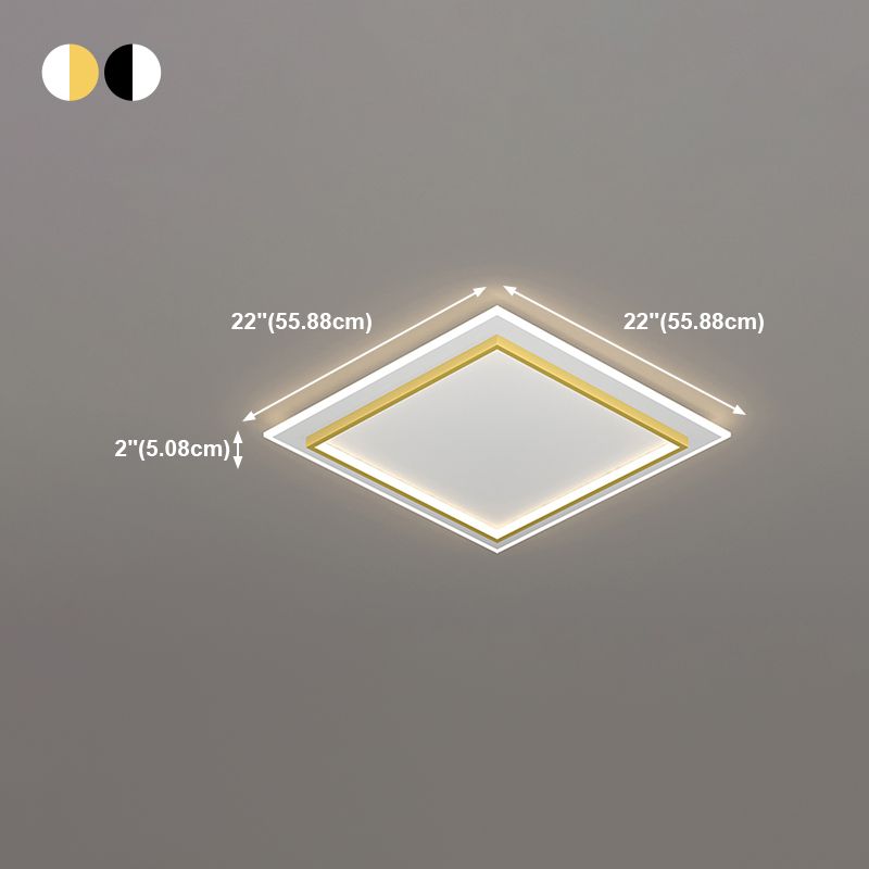Lámpara de techo empotrada con forma geométrica de metal, estilo moderno, 2 luces, iluminación empotrada