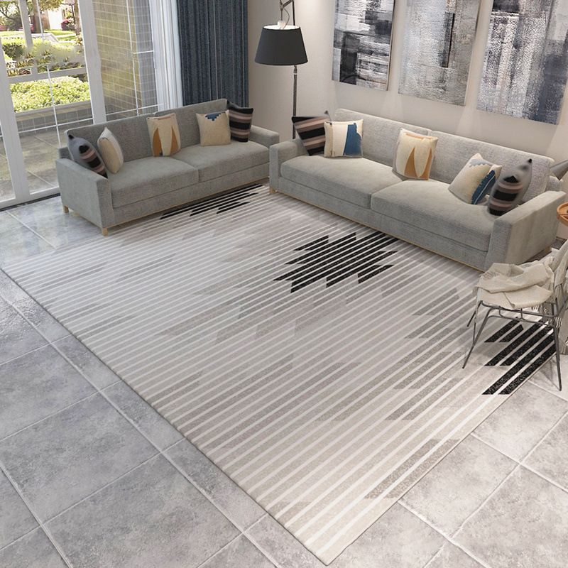 Multi Colored Room Area Rug Modern Colorblock Geometric Carpet Polypropylene Machine Washable Pet Friendly Non-Slip Rug