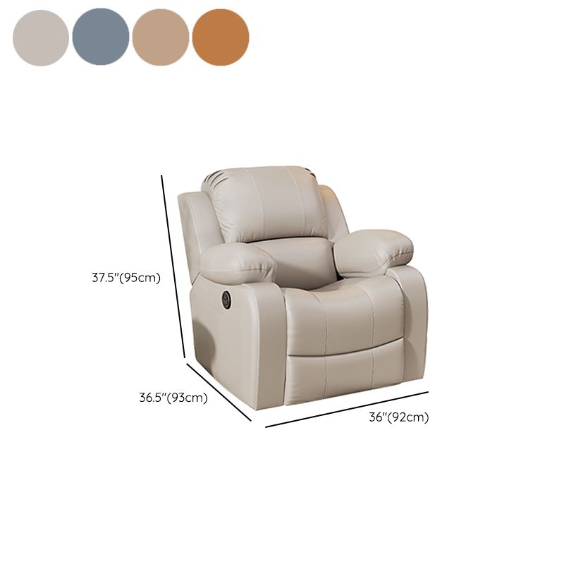 Metal Frame Standard Recliner Faux Leather Recliner Chair with Lumbar