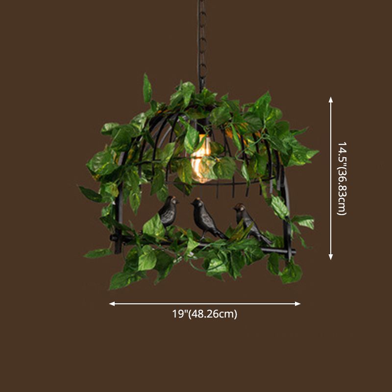 Island Pendant Light Industrial Metal Hanging Lamp in Black