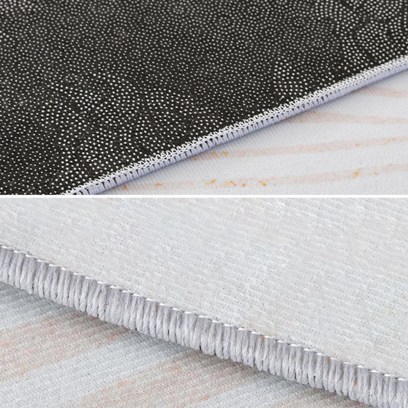 Apricot Tone Simple Area Rug Polyester Color Block Print Rug Non-Slip Backing Carpet for Living Room