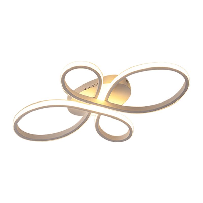 Acrylic Flower-Shaped Flush Mount Modernist 23.5"/31.5"/39" Wide Led White/Coffee Flush Ceiling Light Fixture in White/Warm Light