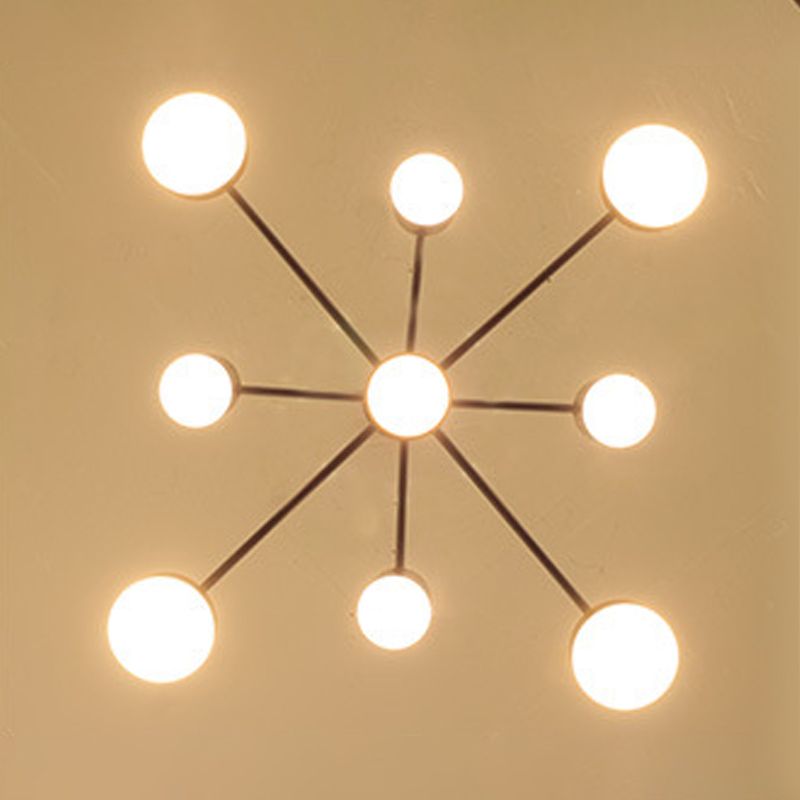 Black Spoke-Like Chandelier Lighting Fixture Simple Style Metal Pendant Chandelier