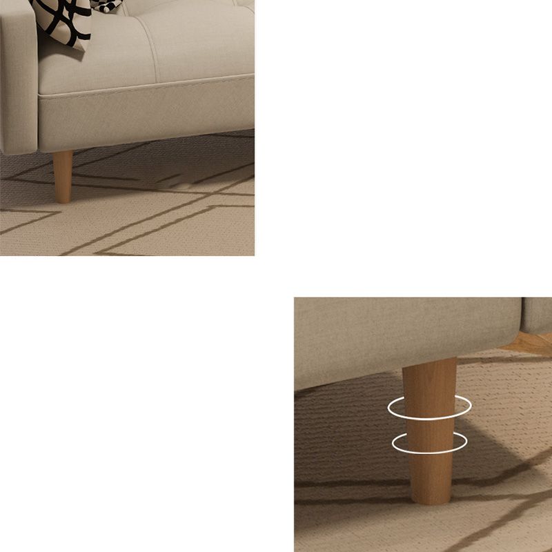 Tufted Split-Back Seating Leather Square Arm Sofa with Pillows