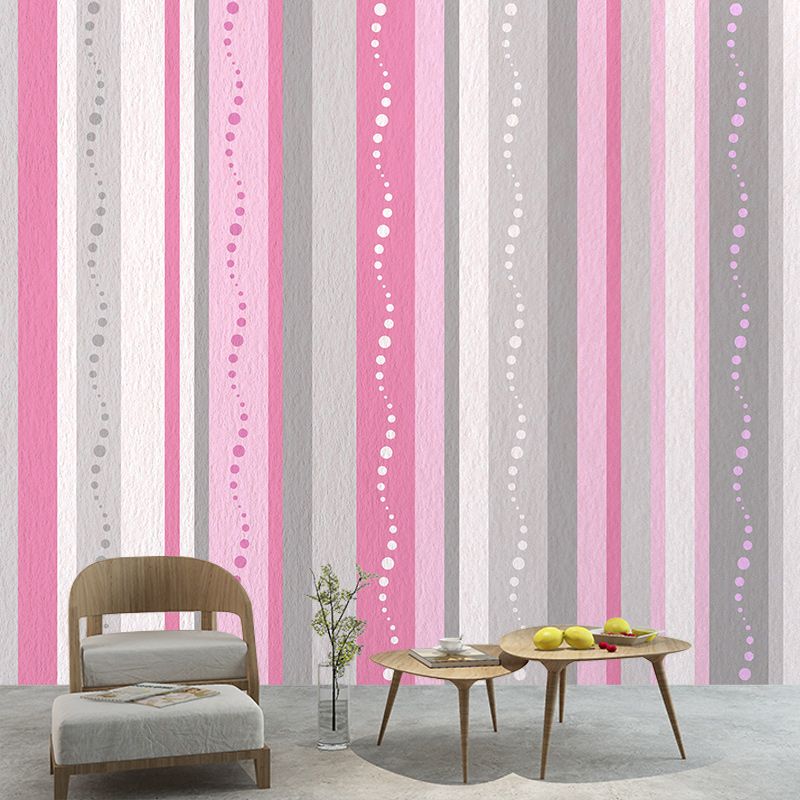 Modern Style Illustration Mural Wallpaper Stripe Indoor Wall Mural