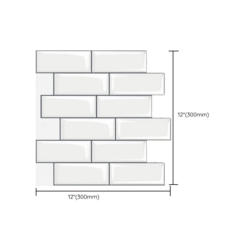 Peel and Stick Subway Tile Waterproof Plastic Rectangle Peel & Stick Tile for Kitchen