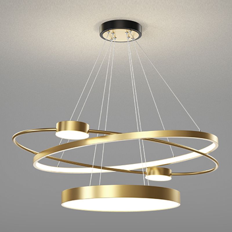Nordic Circle Chandelier Metal Layered LED Chandelier Pendant for Living Room