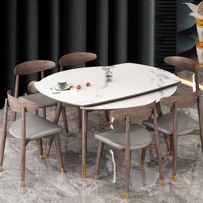 1/4/7 Pcs Table Furniture Set Dining Table Set with Sintered Stone Top for Home