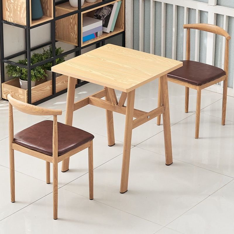 Contemporary Home Dining Table with Steel Trestle for 2-4 People
