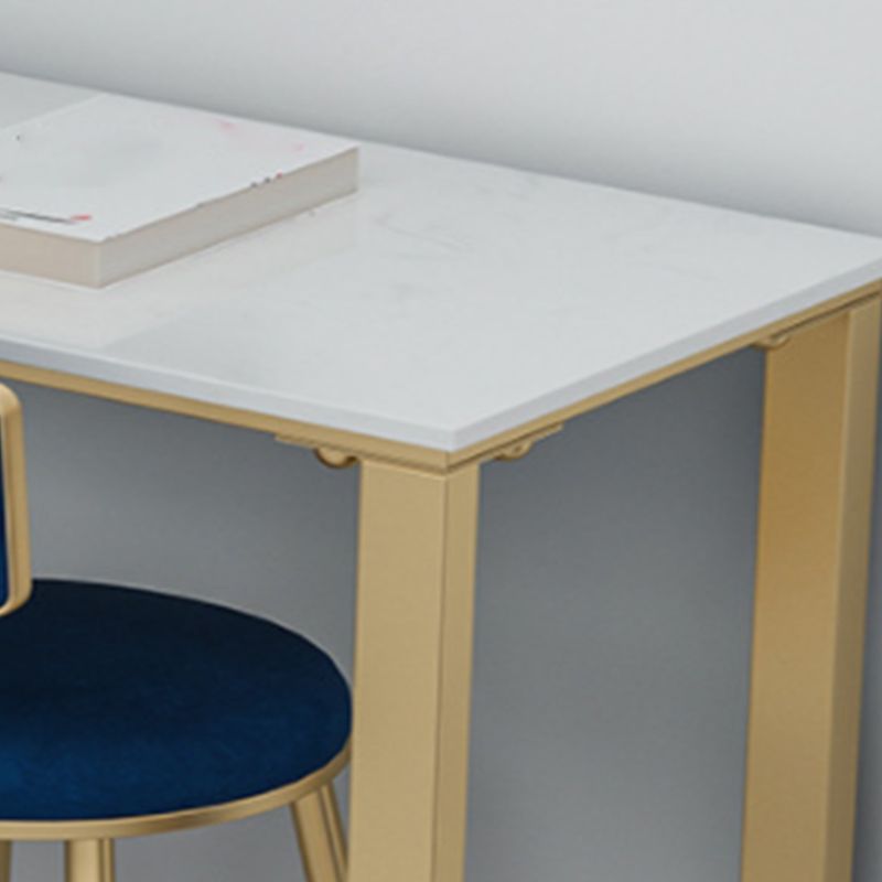 1/4 Pieces Luxurious Rectangle Pub Table Set Marble Counter Table Set with High Stools