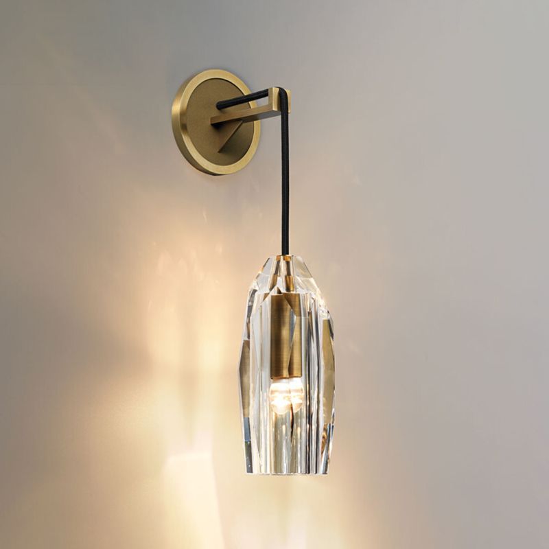 Modern Household Wall Light Crystal Shade Sconce Light for Bedroom Coffee Shop