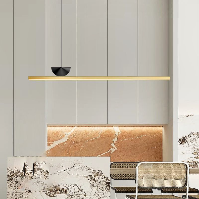 Illuminazione dell'isola contemporanea illuminazione isola lineare lampada lampadario